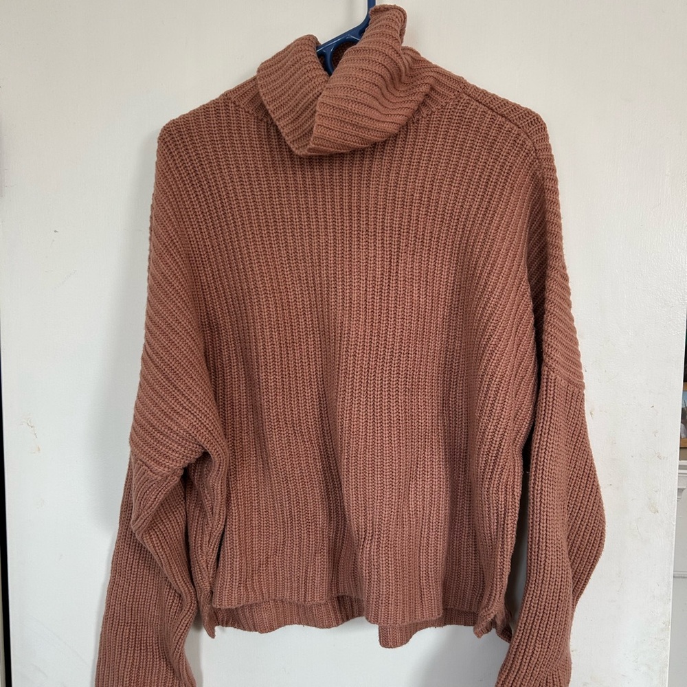 Cozy Light Brown Turtleneck Sweater